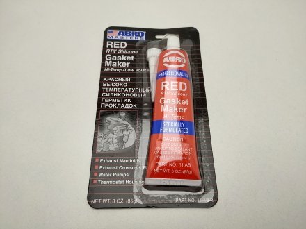 Герметик прокладок красный 85 гр ABRO 11-AB-R (фото 1)