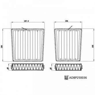 Фільтр салону MB C-class (W203) 00-07 (вугільний) (к-кт 2шт.) BLUE PRINT ADBP250036 (фото 1)