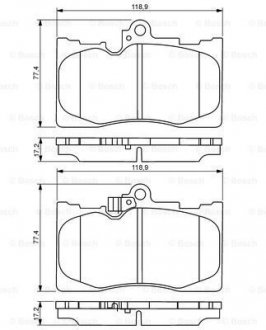 Колодки гальмівні дискові BOSCH 0 986 494 252 (фото 1)