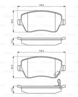 Колодки гальмівні дискові BOSCH 0 986 494 573 (фото 1)