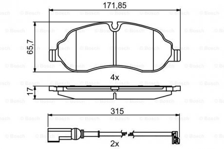 Колодки гальмівні дискові BOSCH 0986494845 (фото 1)