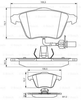 Колодки гальмівні (передние) Audi A4/A6/A8 02- BOSCH 0 986 495 272 (фото 1)