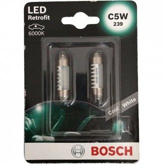 Фото лампа світлодіодна 12V 1W C5W (к/т 2 шт) BOSCH 1987301501 Лампа світлодіодна 12V 1W C5W (к/т 2 шт) BOSCH 1987301501