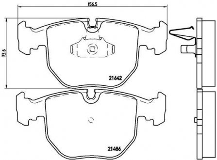 Комплект гальмівних колодок з 4 шт. дисків BREMBO P06021 (фото 1)