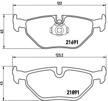 Комплект гальмівних колодок з 4 шт. дисків BREMBO P06023 (фото 1)