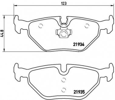 Комплект гальмівних колодок з 4 шт. дисків BREMBO P06025 (фото 1)