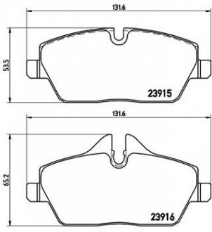 Комплект гальмівних колодок з 4 шт. дисків BREMBO P06034 (фото 1)