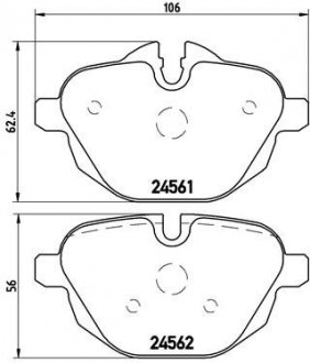 Колодки гальмівні дискові BREMBO P06064 (фото 1)