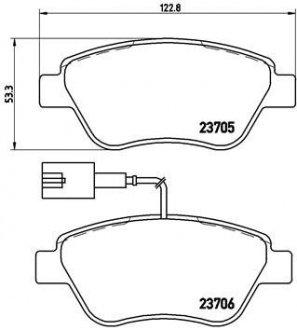 Комплект гальмівних колодок з 4 шт. дисків BREMBO P23085 (фото 1)