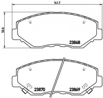 Комплект гальмівних колодок з 4 шт. дисків BREMBO P28035 (фото 1)