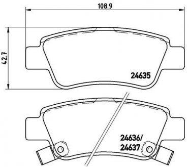 Комплект гальмівних колодок з 4 шт. дисків BREMBO P28046 (фото 1)