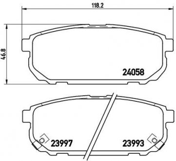 Комплект гальмівних колодок з 4 шт. дисків BREMBO P30023 (фото 1)