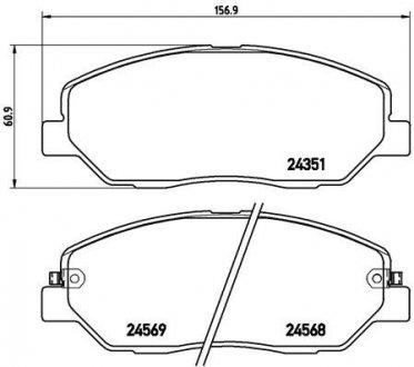 Комплект гальмівних колодок з 4 шт. дисків BREMBO P30036 (фото 1)