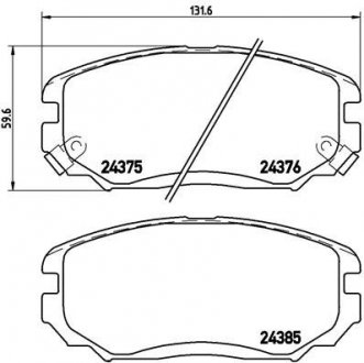 Комплект гальмівних колодок з 4 шт. дисків BREMBO P30038 (фото 1)