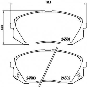 Комплект гальмівних колодок з 4 шт. дисків BREMBO P30039 (фото 1)