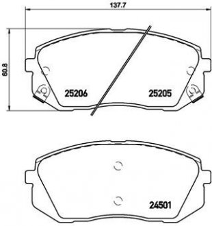 Комплект гальмівних колодок з 4 шт. дисків BREMBO P30056 (фото 1)