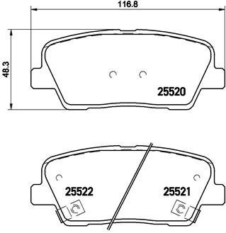 Комплект гальмівних колодок з 4 шт. дисків BREMBO P30063 (фото 1)