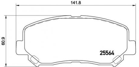 Комплект гальмівних колодок з 4 шт. дисків BREMBO P49045 (фото 1)