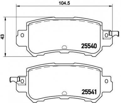 Комплект гальмівних колодок з 4 шт. дисків BREMBO P49047 (фото 1)