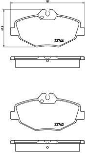 Комплект гальмівних колодок з 4 шт. дисків BREMBO P50049 (фото 1)