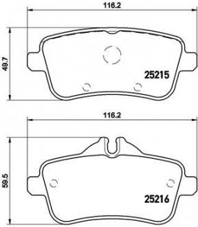 Комплект гальмівних колодок з 4 шт. дисків BREMBO P50099 (фото 1)