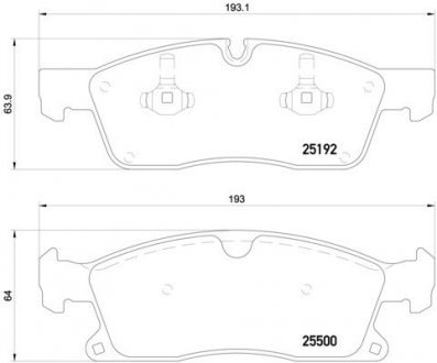 Комплект гальмівних колодок з 4 шт. дисків BREMBO P50108 (фото 1)