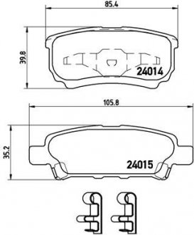 Комплект гальмівних колодок з 4 шт. дисків BREMBO P54034 (фото 1)