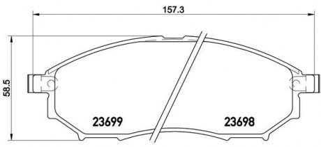 Комплект гальмівних колодок з 4 шт. дисків BREMBO P56094 (фото 1)