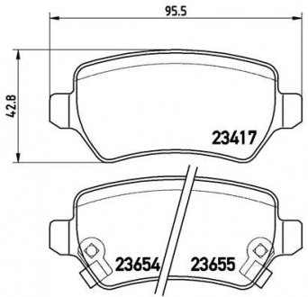 Комплект гальмівних колодок з 4 шт. дисків BREMBO P59038 (фото 1)