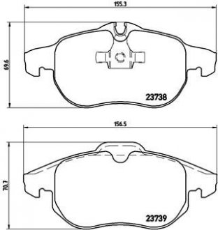 Комплект гальмівних колодок з 4 шт. дисків BREMBO P59043 (фото 1)