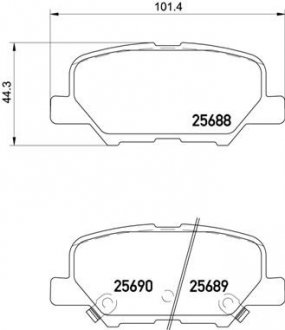 Колодки гальмівні дискові (комплект 4 шт) BREMBO P61111 (фото 1)