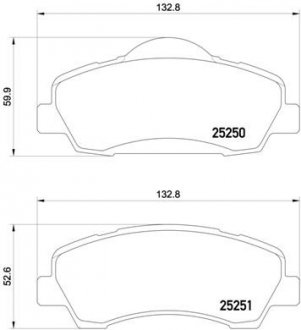 Комплект гальмівних колодок з 4 шт. дисків BREMBO P61113 (фото 1)