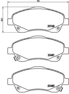 Комплект гальмівних колодок з 4 шт. дисків BREMBO P83046 (фото 1)