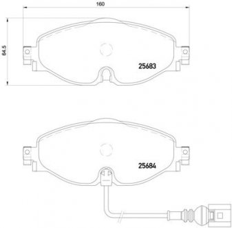 Комплект гальмівних колодок з 4 шт. дисків BREMBO P85126 (фото 1)