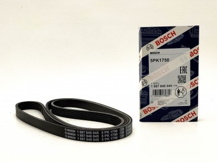 Ремінь генератора Логан с ГУР и конд. 5РК-1750 Bosh Contitech 1 987 946 045 (фото 1)