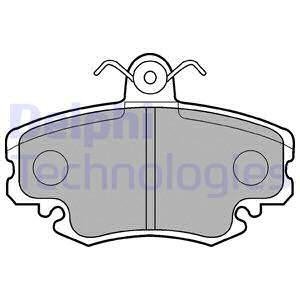 Колодки гальмівні (передні) Dacia Logan 04-/Renault Symbol/Clio/Megane/Peugeot 309 (з датчиком) (TRW) Delphi LP885 (фото 1)
