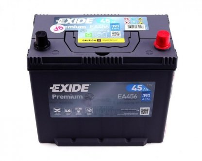 Акумуляторна батарея 45Ah/390A (235x127x226/+R/B01) Premium Азия EXIDE EA456 (фото 1)
