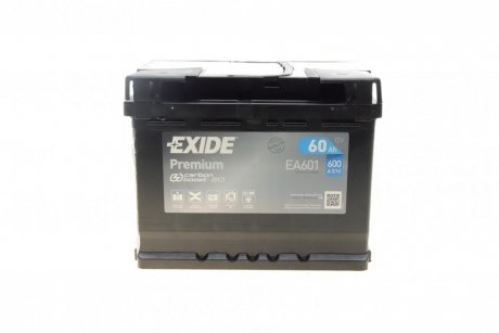 Акумуляторна батарея 60Ah/600A (242x175x190/+L/B13) Premium EXIDE EA601 (фото 1)