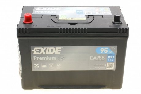 Акумуляторна батарея 95Ah/800A (306x173x222/+/L/B01) Premium Азия EXIDE EA955 (фото 1)