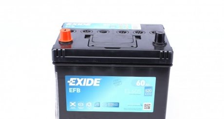 Акумуляторна батарея 60Ah/520A (230x173x222/+L/B00) (Start-Stop EFB) Азия EXIDE EL605 (фото 1)