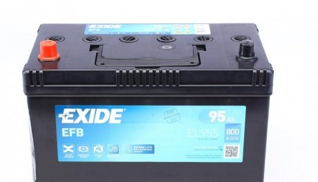 Акумуляторна батарея 95Ah/800A (306x173x222/+L/B01) (Start-Stop EFB) Азия EXIDE EL955 (фото 1)