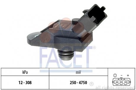 Датчик абсолютного тиску (Manifold Air Pressure Sensor, MAP sensor) FACET 10.3114 (фото 1)