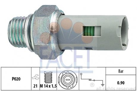 Датчик тиску масла FACET 7.0153 (фото 1)