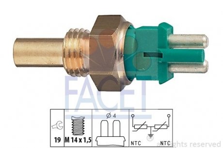 Датчик температури охолоджувальної рідини FACET 7.3140 (фото 1)