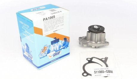 Помпа води Renault Clio/Scenic/Megane/Kangoo/Nissan Qashqai/Juke 0.9-1.2-1.4TCe/1.6 09- (B/B)(8 лоп) GRAF PA1065 (фото 1)