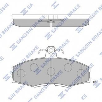 Комплект гальмівних колодок з 4 шт. дисків Hi-Q (SANGSIN) SP1028 (фото 1)