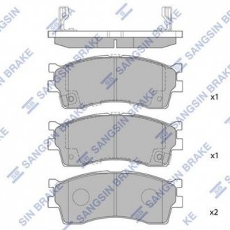 Комплект гальмівних колодок з 4 шт. дисків Hi-Q (SANGSIN) SP1113 (фото 1)