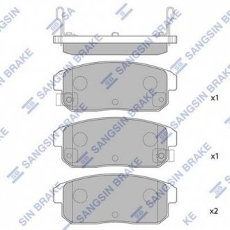 Комплект гальмівних колодок з 4 шт. дисків Hi-Q (SANGSIN) SP1163 (фото 1)