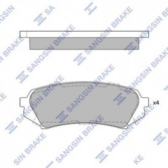 Комплект гальмівних колодок з 4 шт. дисків Hi-Q (SANGSIN) SP1380 (фото 1)