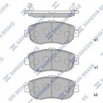 Комплект гальмівних колодок з 4 шт. дисків Hi-Q (SANGSIN) SP1386 (фото 1)